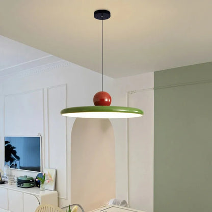 Nordic UFO-Style Pendant Fixture | LED Cream Ceiling Light