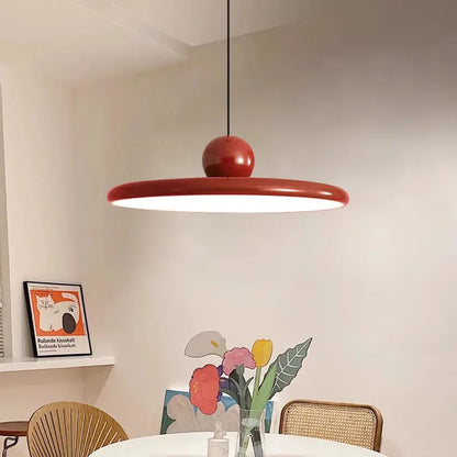 Nordic UFO-Style Pendant Fixture | LED Cream Ceiling Light