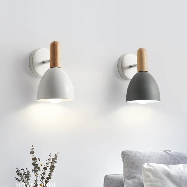 Nordic Wood Wall Sconce | Adjustable Bedside Reading Light