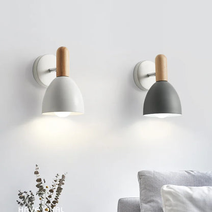 Nordic Wood Wall Sconce | Adjustable Bedside Reading Light