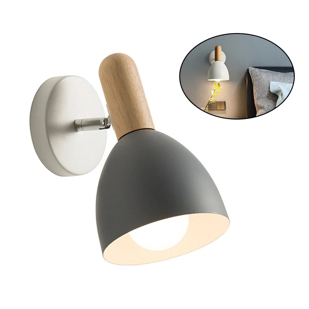 Nordic Wood Wall Sconce | Adjustable Bedside Reading Light