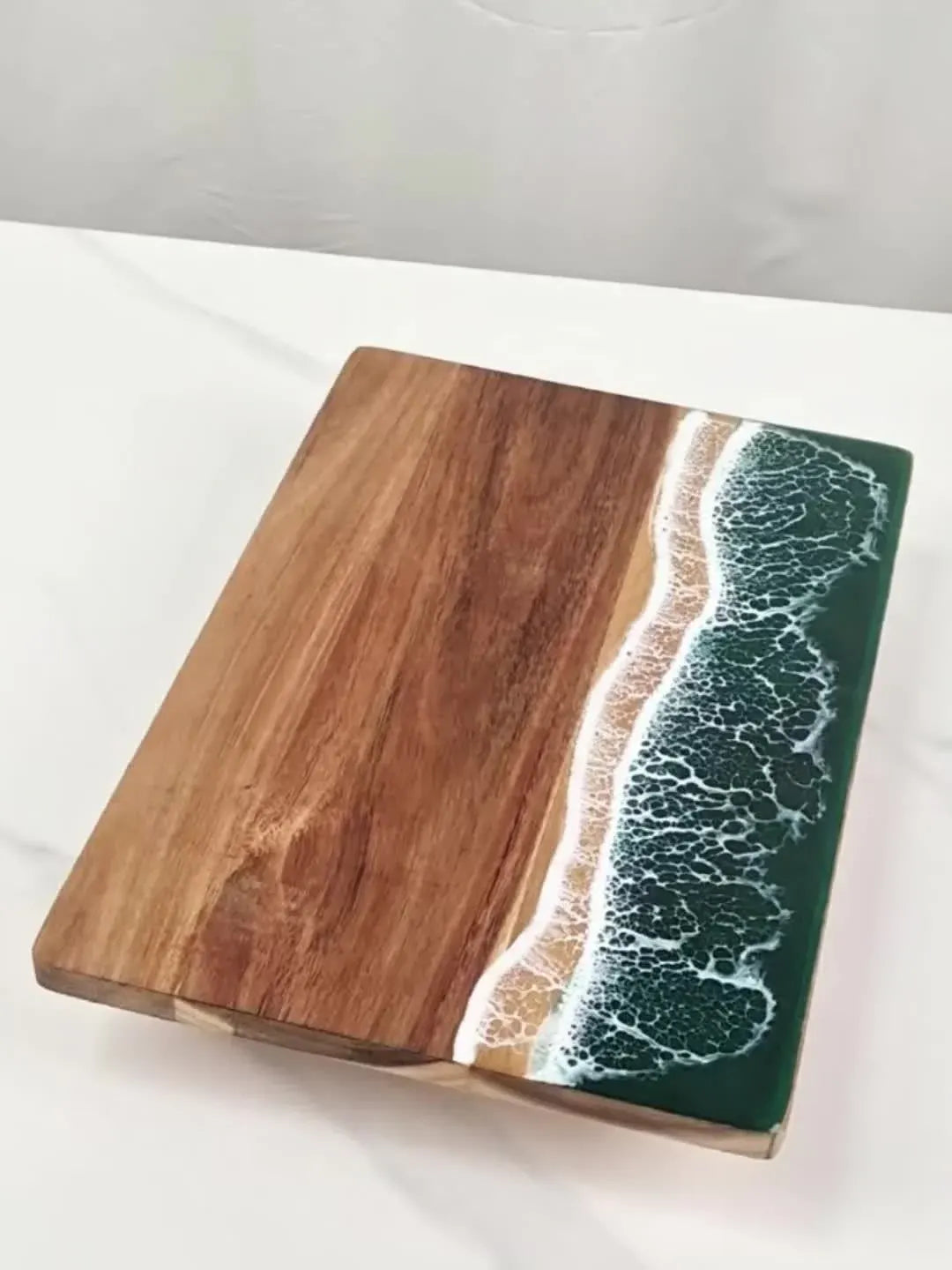 Ocean Wave Acacia Wood Serving Board | Resin-Infused Cheese & Charcuterie Tray