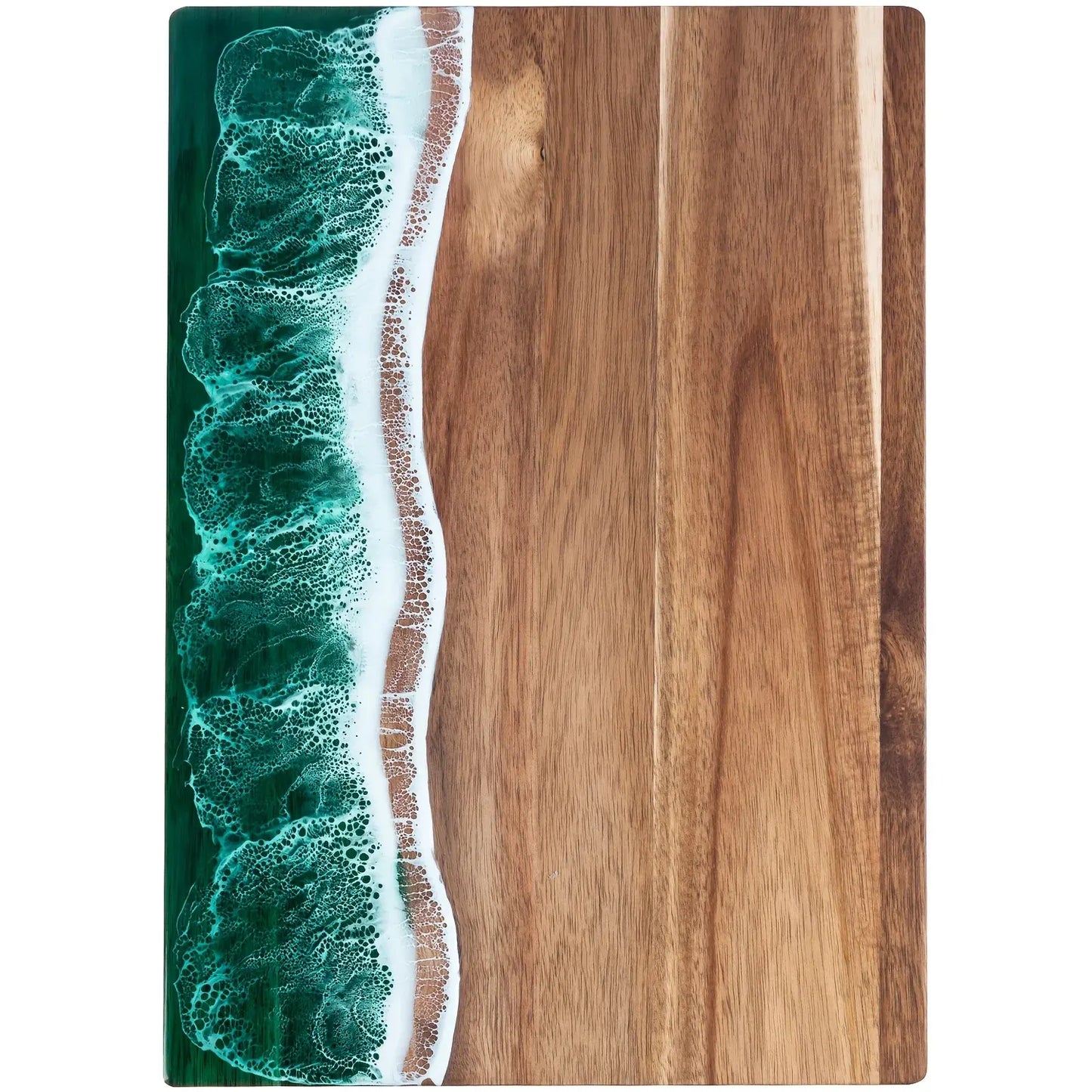 Ocean Wave Acacia Wood Serving Board | Resin-Infused Cheese & Charcuterie Tray