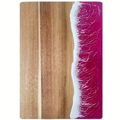 Ocean Wave Acacia Wood Serving Board | Resin-Infused Cheese & Charcuterie Tray