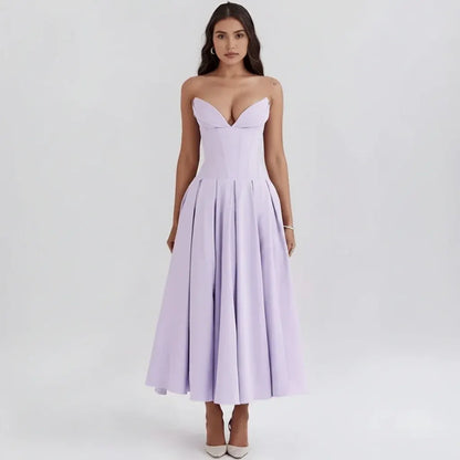 Off-Shoulder Midi Cocktail Dress for Women - Party Wear