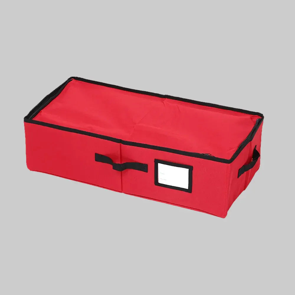 Ornament Storage Box Organizer with 3 Trays, 600D Oxford Fabric