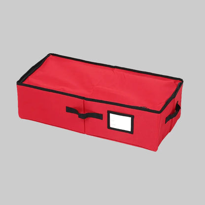 Ornament Storage Box Organizer with 3 Trays, 600D Oxford Fabric