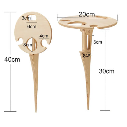 Outdoor Wine Bottle Holder Spike Stand with Snack Tray Surface