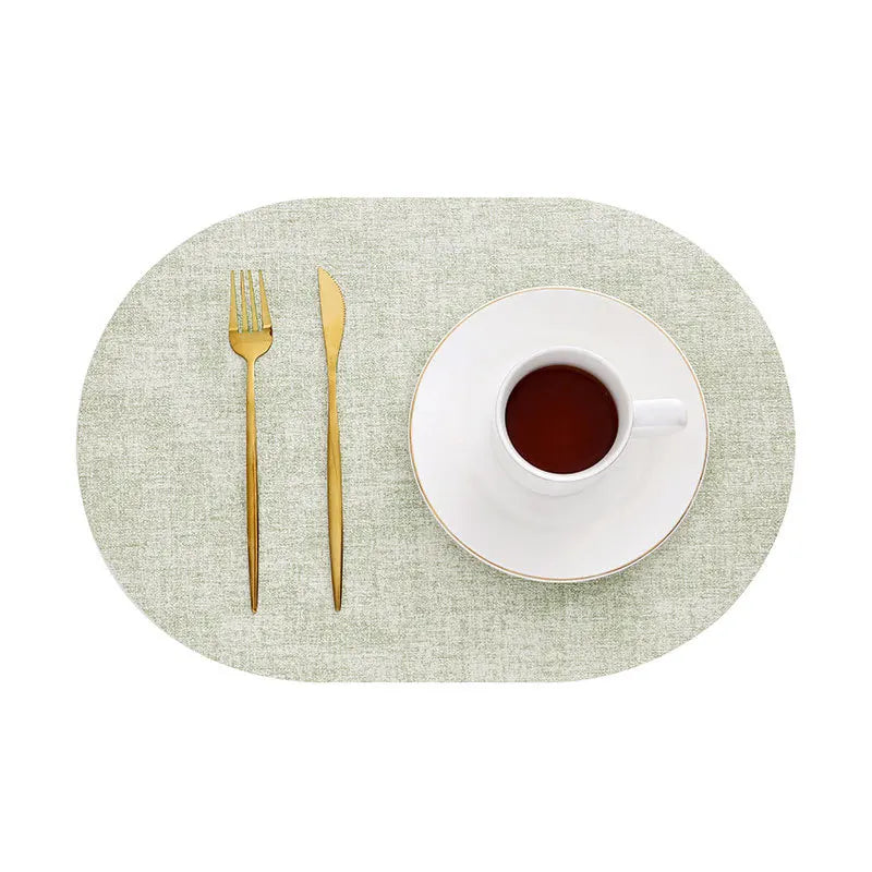 Oval Faux Leather Placemats - Heat Resistant & Non-Slip Table Mats