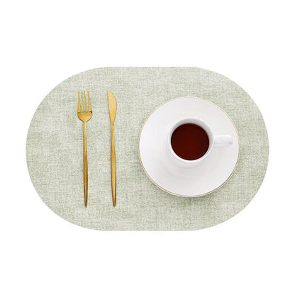 Oval Faux Leather Placemats - Heat Resistant & Non-Slip Table Mats