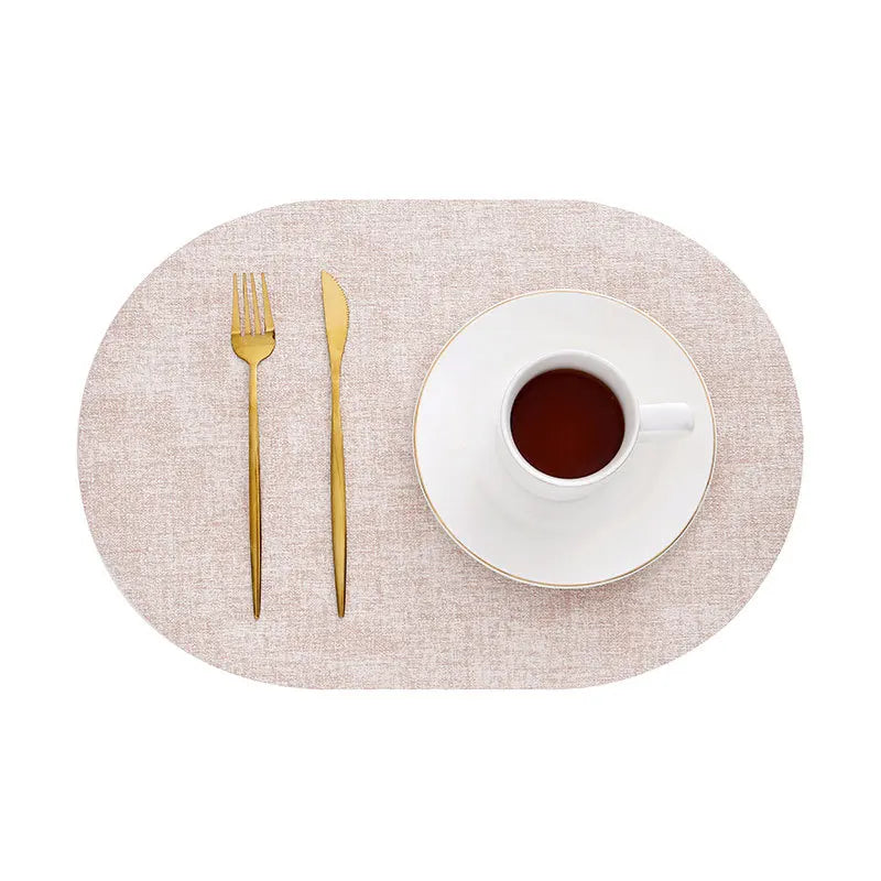 Oval Faux Leather Placemats - Heat Resistant & Non-Slip Table Mats