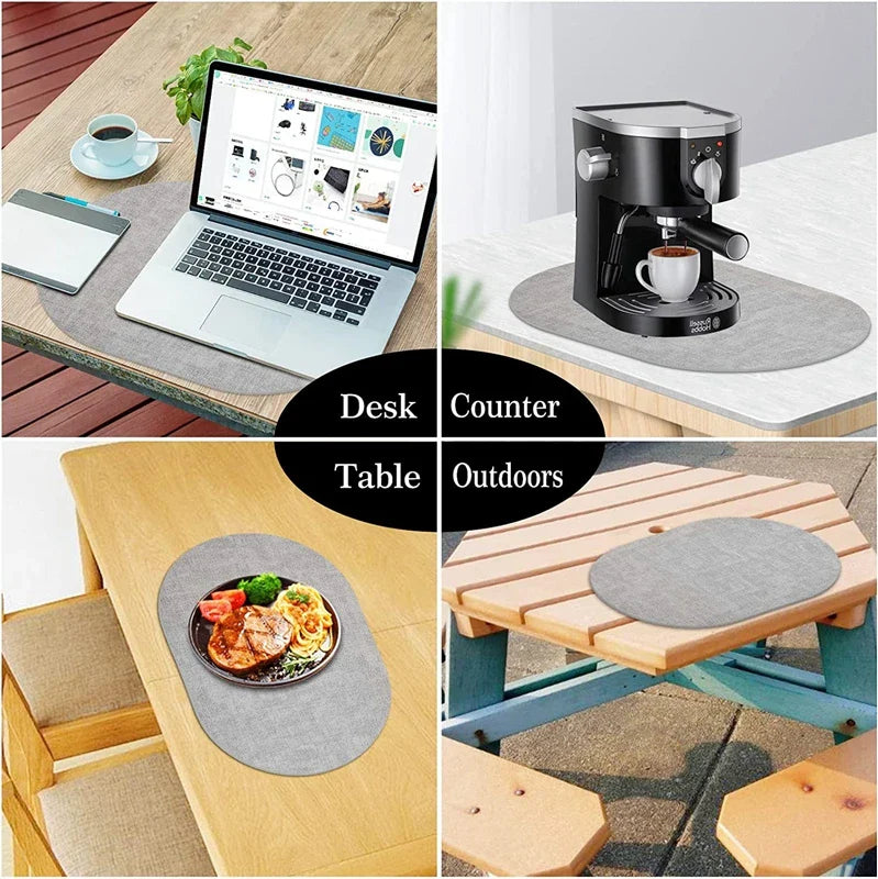 Oval Faux Leather Placemats - Heat Resistant & Non-Slip Table Mats