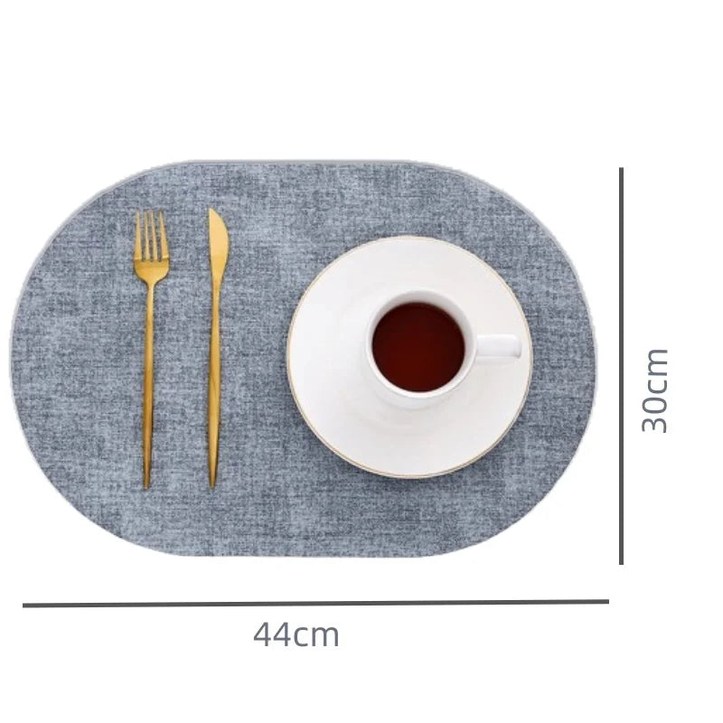 Oval Faux Leather Placemats - Heat Resistant & Non-Slip Table Mats