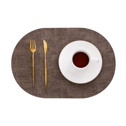 Oval Faux Leather Placemats - Heat Resistant & Non-Slip Table Mats