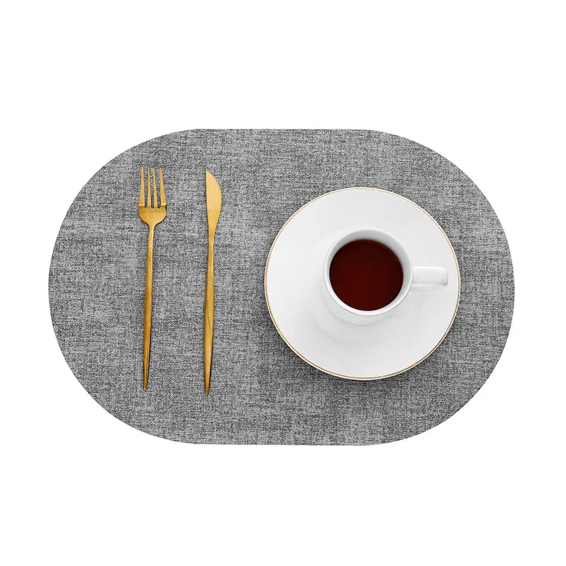 Oval Faux Leather Placemats - Heat Resistant & Non-Slip Table Mats