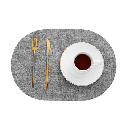 Oval Faux Leather Placemats - Heat Resistant & Non-Slip Table Mats