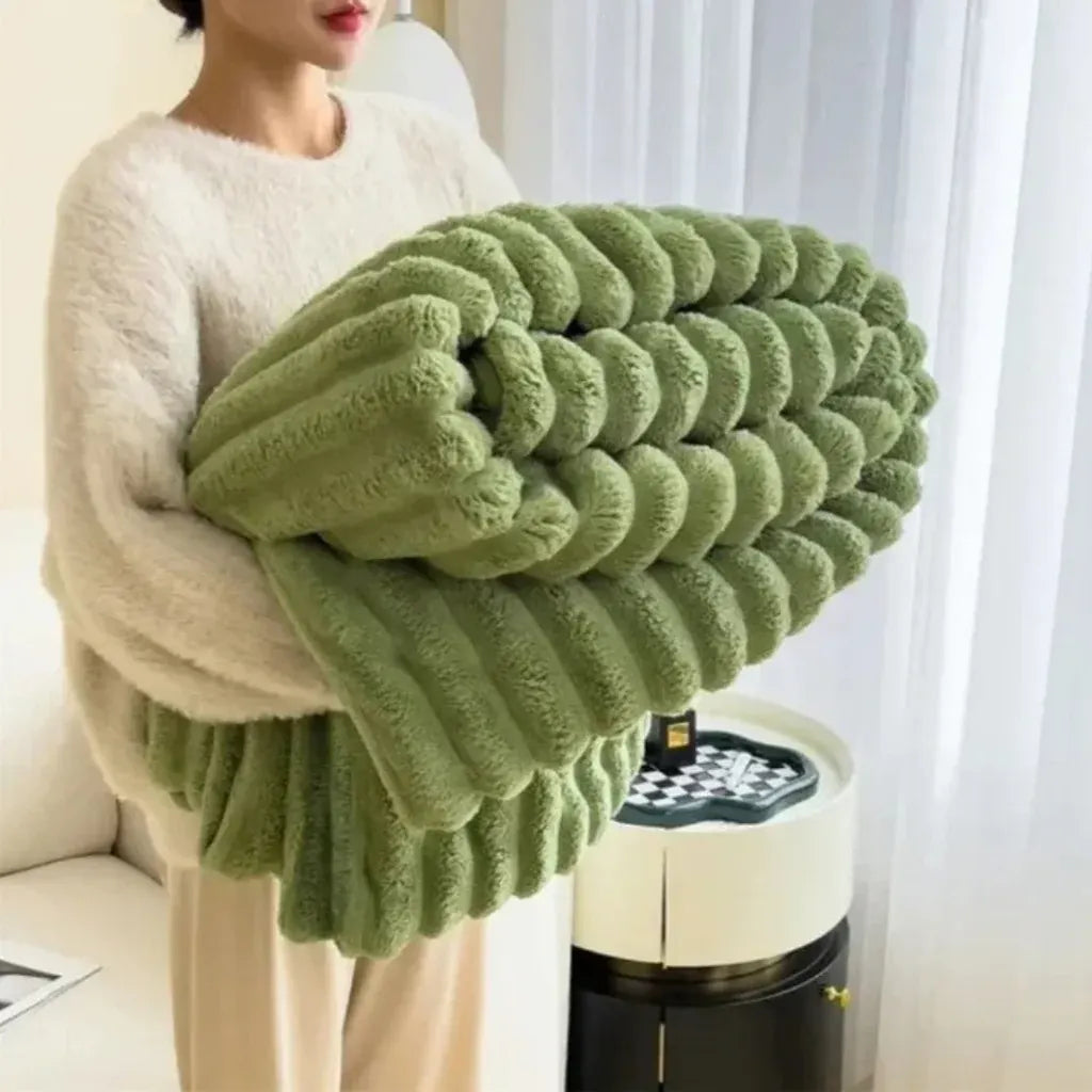 Oversized Cozy Plush Textured Soft Throw Blanket