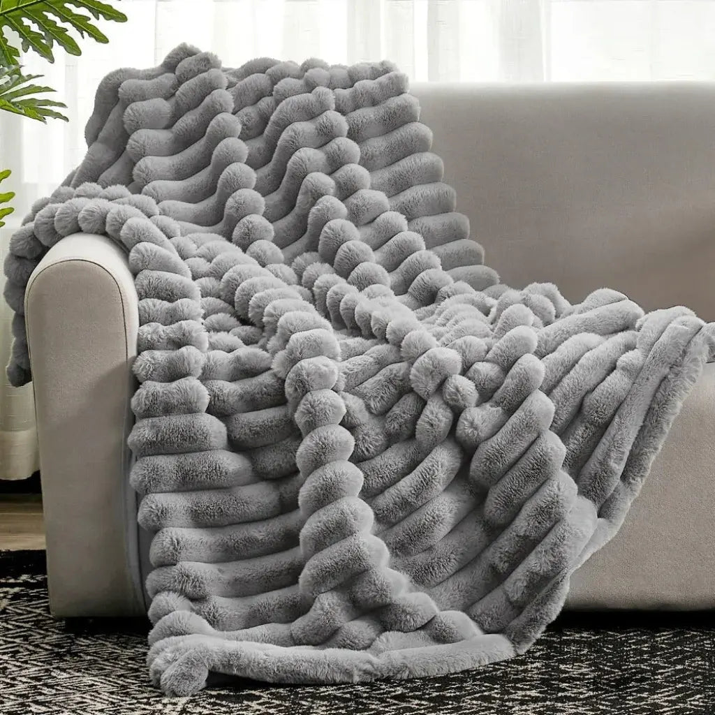 Oversized Cozy Plush Textured Soft Throw Blanket