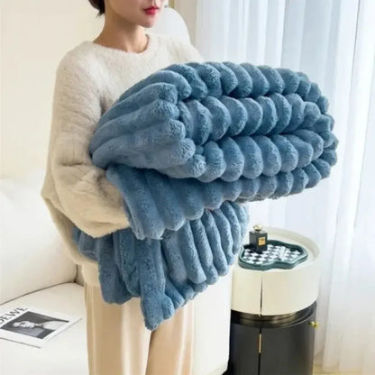 Oversized Cozy Plush Textured Soft Throw Blanket