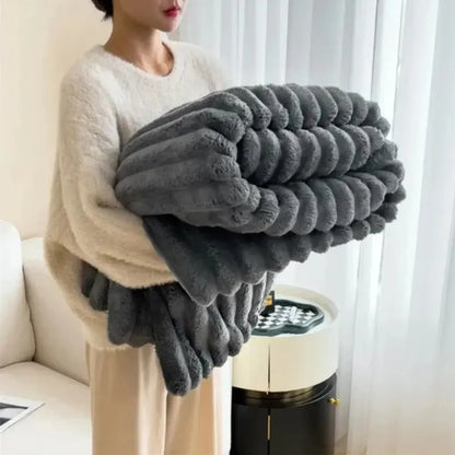 Oversized Cozy Plush Textured Soft Throw Blanket