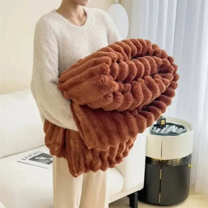 Oversized Cozy Plush Textured Soft Throw Blanket