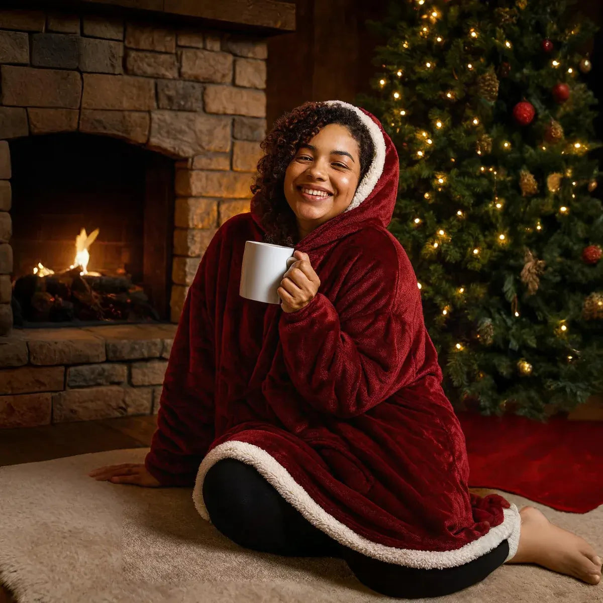 Oversized Wearable Blanket Hoodie for Women - Cozy Loungewear