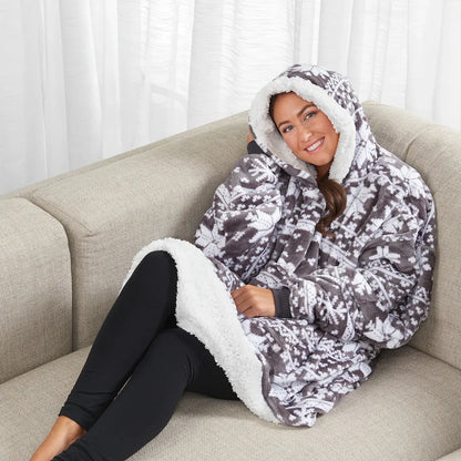 Oversized Wearable Blanket Hoodie for Women - Cozy Loungewear
