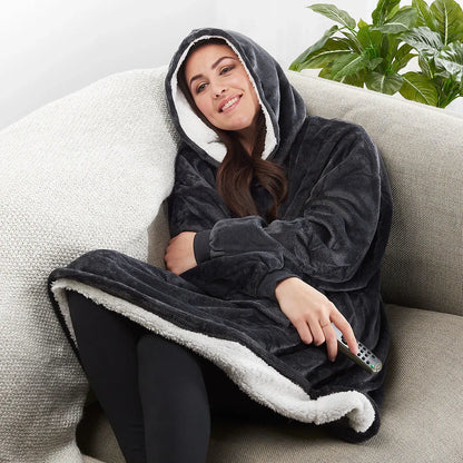 Oversized Wearable Blanket Hoodie for Women - Cozy Loungewear