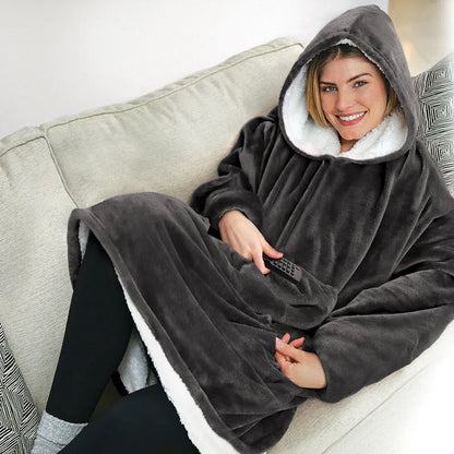 Oversized Wearable Blanket Hoodie for Women - Cozy Loungewear