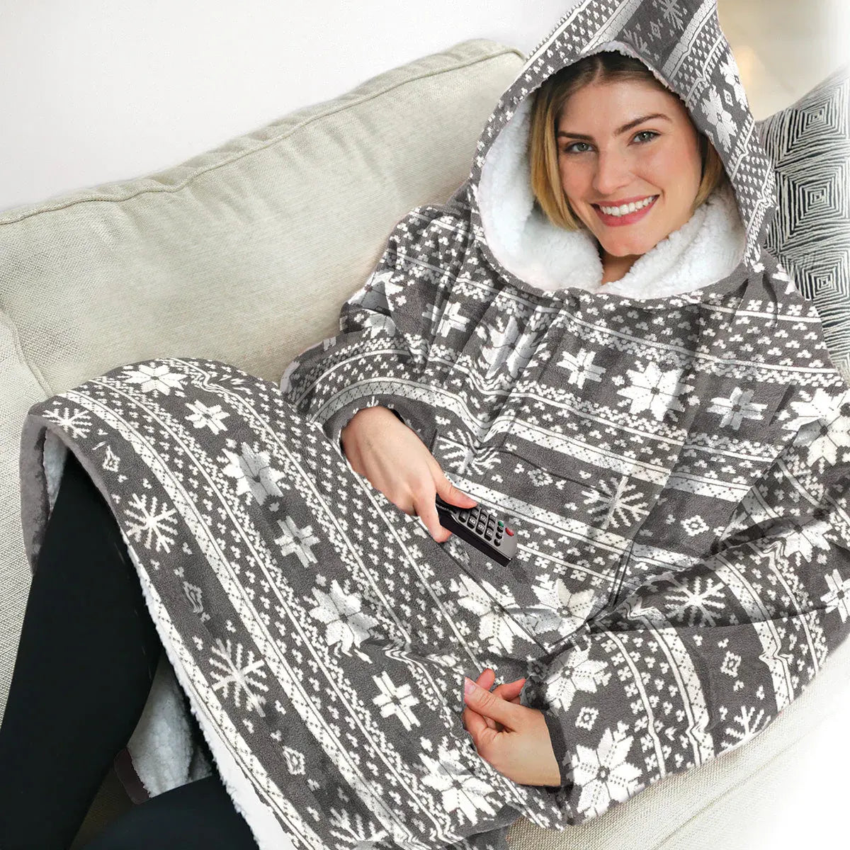 Oversized Wearable Blanket Hoodie for Women - Cozy Loungewear