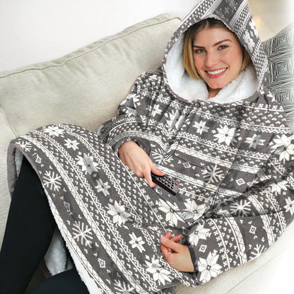 Oversized Wearable Blanket Hoodie for Women - Cozy Loungewear