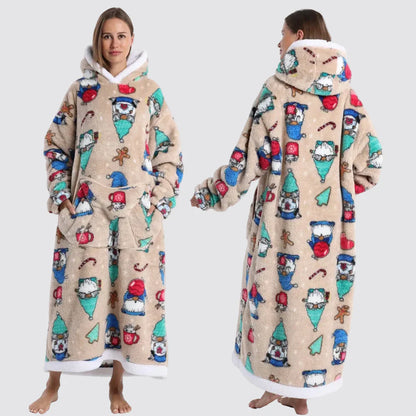 Oversized Wearable Hooded Sherpa Blanket for Adults