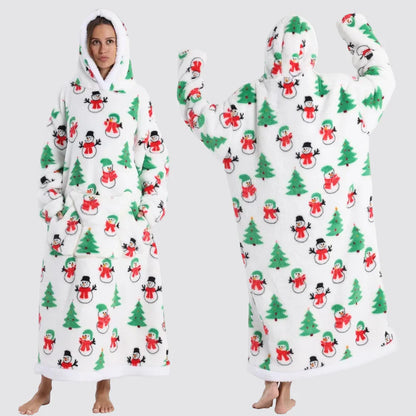 Oversized Wearable Hooded Sherpa Blanket for Adults