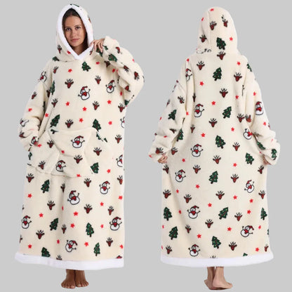 Oversized Wearable Hooded Sherpa Blanket for Adults