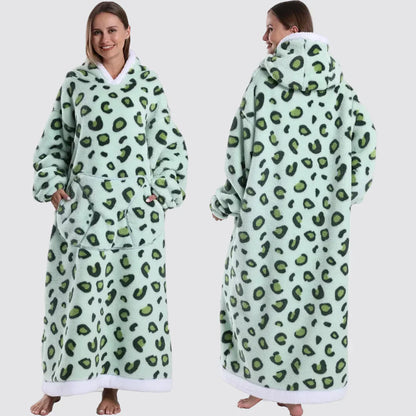 Oversized Wearable Hooded Sherpa Blanket for Adults