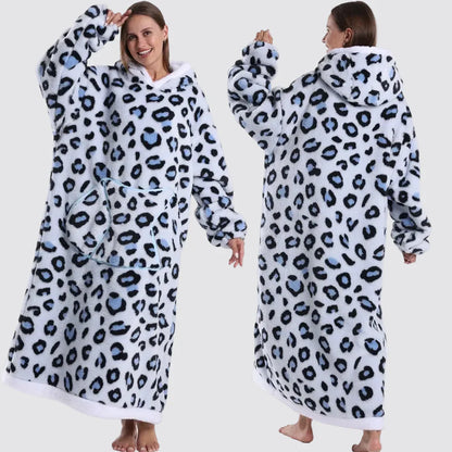 Oversized Wearable Hooded Sherpa Blanket for Adults