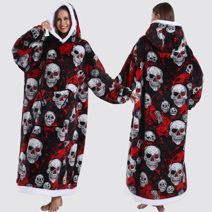 Oversized Wearable Hooded Sherpa Blanket for Adults