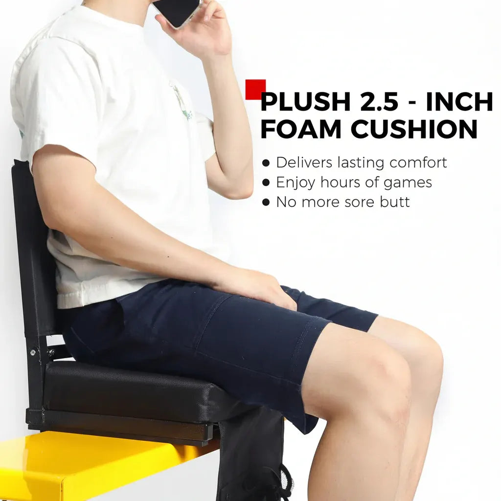 Padded Folding Bleacher Chair with Backrest for Stadium Seating