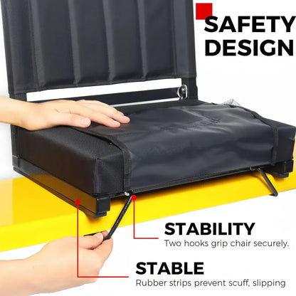Padded Folding Bleacher Chair with Backrest for Stadium Seating