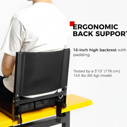 Padded Folding Bleacher Chair with Backrest for Stadium Seating
