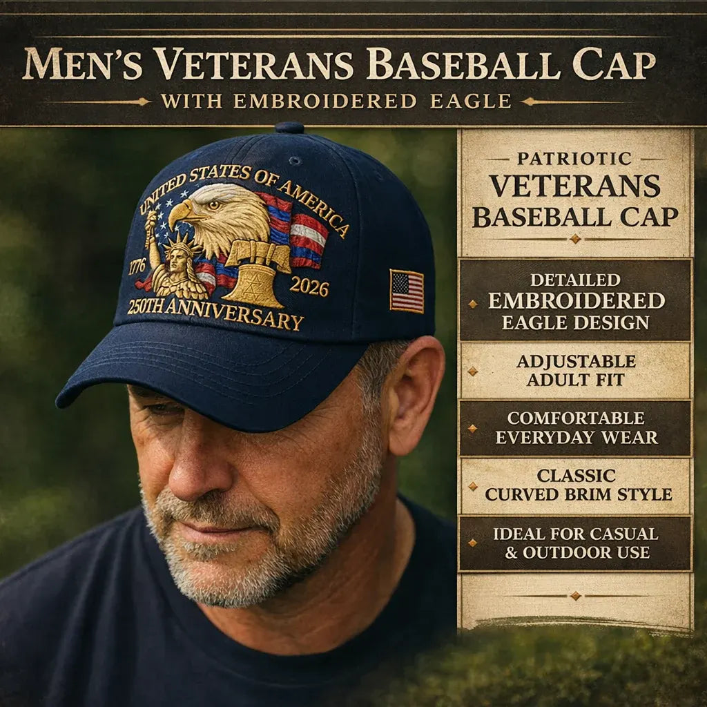 Patriotic Eagle 250th Anniversary Veterans Baseball Cap for Men