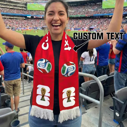 Personalized Mexico Flag Soccer Scarf with Custom Text Banner