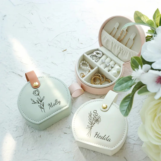 Personalized Mother's Day Jewelry Organizer Travel Earring Case
