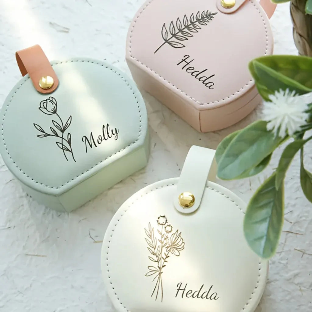 Personalized Mother's Day Jewelry Organizer Travel Earring Case