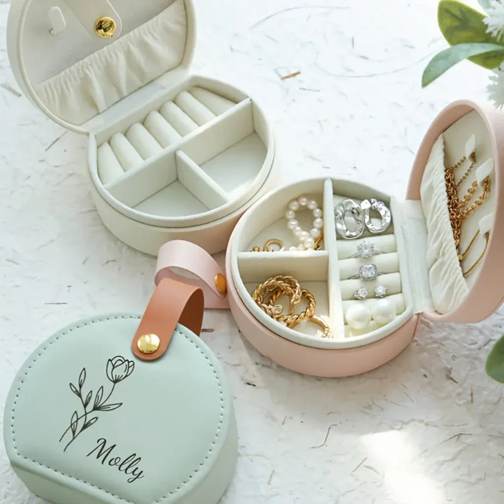 Personalized Mother's Day Jewelry Organizer Travel Earring Case
