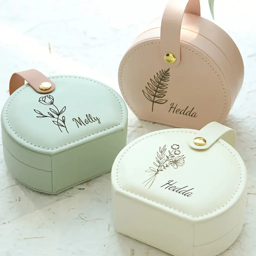 Personalized Mother's Day Jewelry Organizer Travel Earring Case
