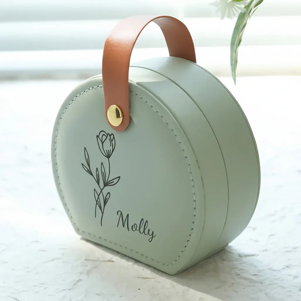 Personalized Mother's Day Jewelry Organizer Travel Earring Case