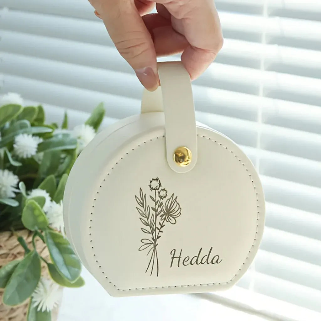 Personalized Mother's Day Jewelry Organizer Travel Earring Case