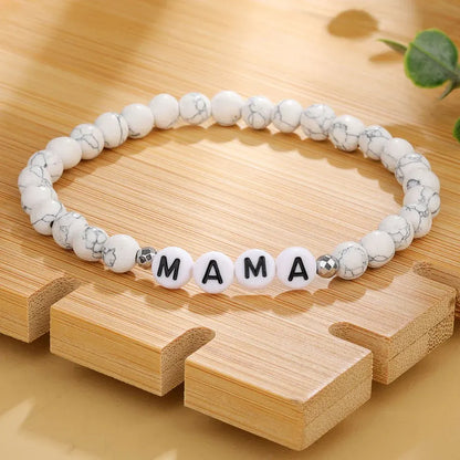 Personalized Name Letter Beaded Stretch Bracelet – Mother's Day Jewelry Gift