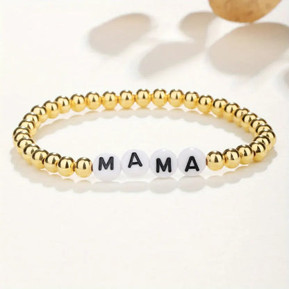 Personalized Name Letter Beaded Stretch Bracelet – Mother's Day Jewelry Gift